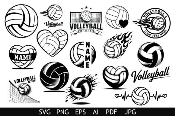 Bold Volleyball Graphic Elements: A Designer Review