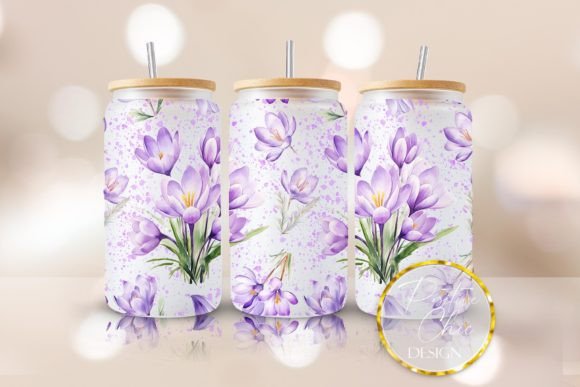 Crocus Flowers Libbey Cup Wrap: Graphic Design for Crafts
