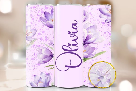 Custom Name Flowers Tumbler Wrap Floral: Graphics for Crafts