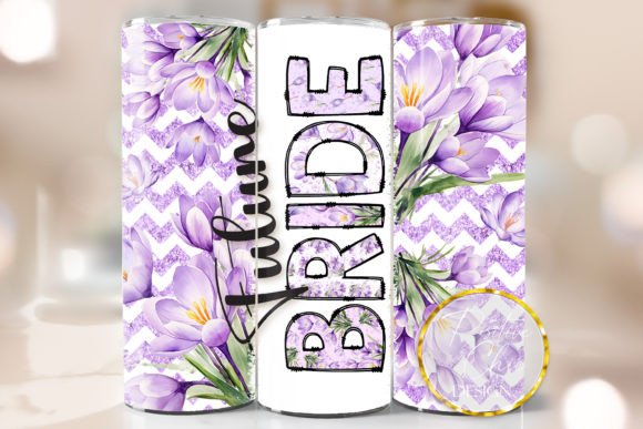 Floral Future Bride Skinny Tumbler Wrap: Graphics & Crafts