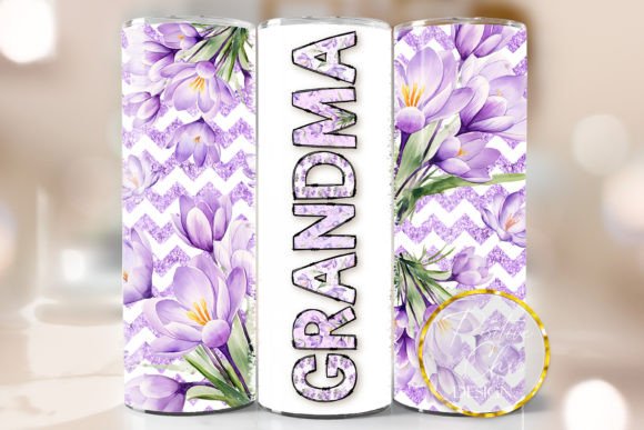 Floral Grandma Skinny Tumbler Wrap PNG: A Designer's Review of This Graphics & Crafts Asset