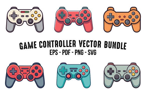 Gamepad Console Illustration Clipart Set: Graphics Review