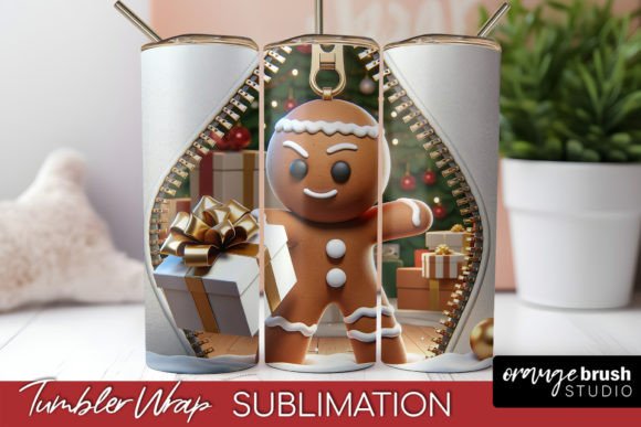 Gingerbread Man Christmas Tumbler Wrap Graphics for Tumbler Wraps
