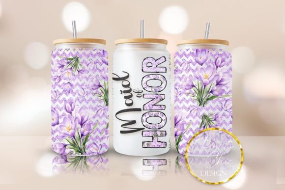 Maid of Honor Glitter Libbey Glass Wrap: Graphics & Crafts