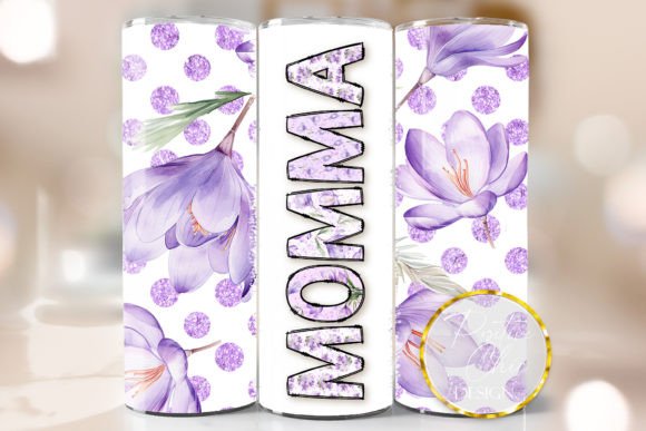 Momma Tumbler Wrap Mother Day Design PNG for Crafts & Graphics