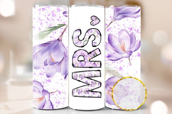 Mrs. Spring Flowers Tumbler PNG: A Graphic for Crafts