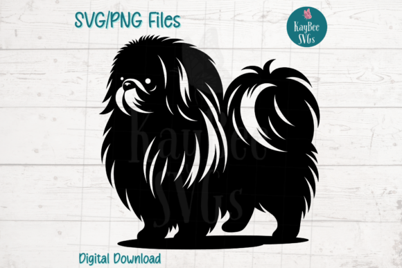 Pekingese Dog Silhouette: Graphics for Crafts