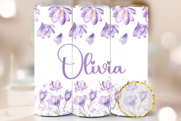 Personalized Flowers Tumbler Design PNG Review