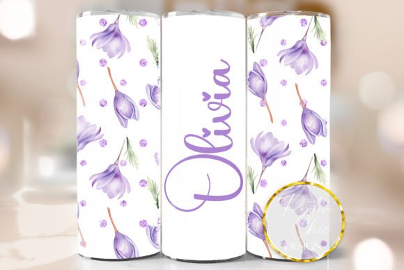 Personalized Spring Floral Tumbler Wrap
