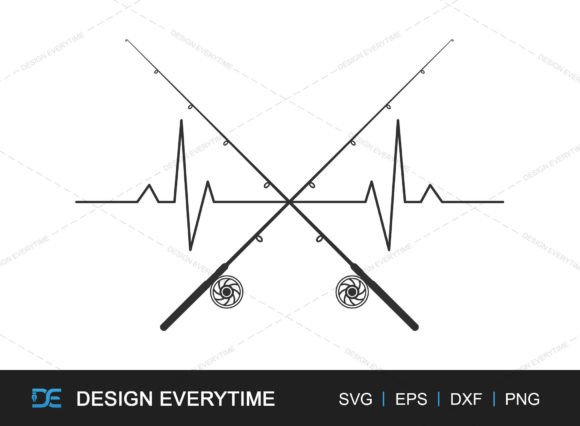 Premium Fishing Rod SVG: Graphics & Crafts