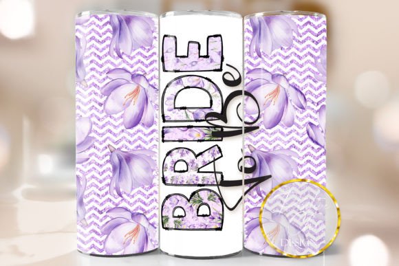 Purple Floral Bride to Be Tumbler Wrap
