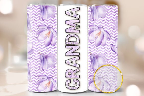 Purple Floral Grandma Tumbler Wrap PNG: Graphics and Crafts Review