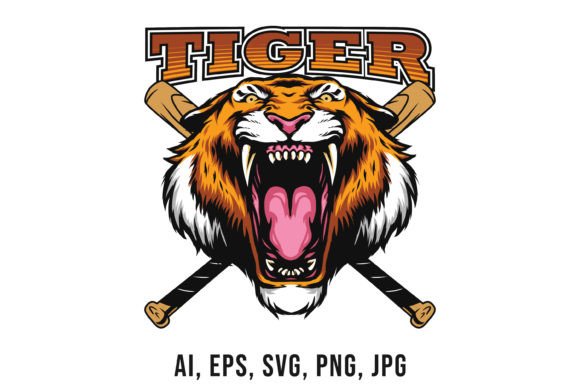 Tiger Head Logo Mascot for Graphics & Crafts Branding