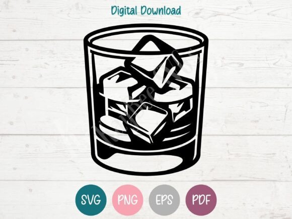 Whiskey Whisky on the Rocks SVG for Crafts & Graphics